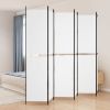 6-Panel Room Divider White 118.1"x86.6" Fabric