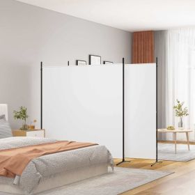 3-Panel Room Divider White 206.7"x70.9" Fabric