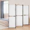 5-Panel Room Divider White 98.4"x70.9" Fabric