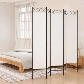 5-Panel Room Divider White 78.7"x78.7" Fabric