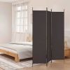 3-Panel Room Divider Brown 59.1"x78.7" Fabric