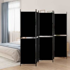 5-Panel Room Divider Black 98.4"x70.9" Fabric