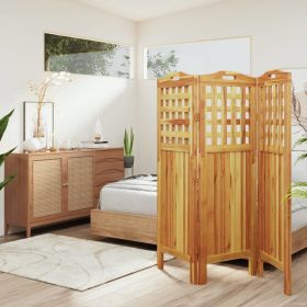 3-Panel Room Divider 47.8"x0.8"x45.3" Solid Wood Acacia