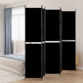 5-Panel Room Divider Black 98.4"x86.6" Fabric