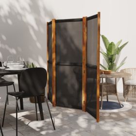 3-Panel Room Divider Black 82.7"x70.9"