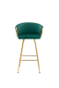 30 Inch Set of 2 Bar Stools,with Chrome Footrest and Base Velvet + Golden Leg Simple Bar Stool,GREEN