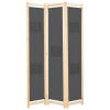 3-Panel Room Divider Gray 47.2"x66.9"x1.6" Fabric