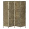 4-Panel Room Divider Brown 60.6"x63" Water Hyacinth