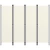 4-Panel Room Divider Cream White 78.7"x70.9"