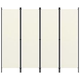 4-Panel Room Divider Cream White 78.7"x70.9"