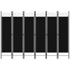 6-Panel Room Divider Black 94.5"x70.9"