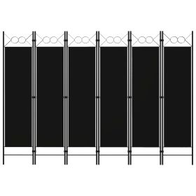 6-Panel Room Divider Black 94.5"x70.9"