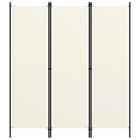 3-Panel Room Divider Cream White 59.1"x70.9"