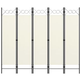 5-Panel Room Divider Cream White 78.7"x70.9"