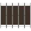 5-Panel Room Divider Brown 78.7"x70.9"