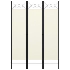 3-Panel Room Divider Cream White 47.2"x70.9"