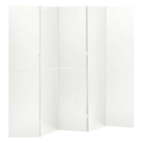 5-Panel Room Divider White 78.7"x70.9" Steel