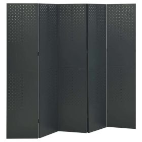 5-Panel Room Divider Anthracite 78.7"x70.9" Steel