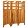 3-Panel Room Divider 47.6"x0.8"x47.2" Solid Acacia Wood