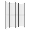 4-Panel Room Divider White 78.7"x78.7" Fabric