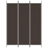 3-Panel Room Divider Brown 59.1"x78.7" Fabric