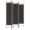 5-Panel Room Divider Brown 78.7"x78.7" Fabric