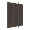 3-Panel Room Divider Brown 59.1"x78.7" Fabric