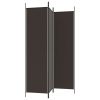 3-Panel Room Divider Brown 59.1"x78.7" Fabric