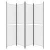 4-Panel Room Divider White 78.7"x78.7" Fabric