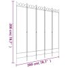 5-Panel Room Divider White 78.7"x78.7" Fabric