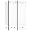 5-Panel Room Divider White 78.7"x78.7" Fabric