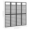 4-Panel Room Divider/Trellis Solid Fir Wood Black 63.4"x70.9"