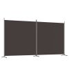 2-Panel Room Divider Brown 137"x70.9" Fabric