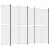 6-Panel Room Divider White 118.1"x86.6" Fabric