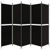 5-Panel Room Divider Black 98.4"x70.9" Fabric