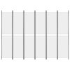 6-Panel Room Divider White 118.1"x86.6" Fabric