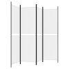 4-Panel Room Divider White 78.7"x70.9" Fabric