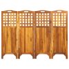 4-Panel Room Divider 63.4"x0.8"x47.2" Solid Acacia Wood