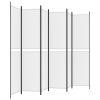 6-Panel Room Divider White 118.1"x86.6" Fabric