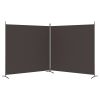 2-Panel Room Divider Brown 137"x70.9" Fabric