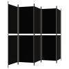 5-Panel Room Divider Black 98.4"x70.9" Fabric