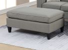 Reversible 3pc Sectional Sofa Set Light Grey Tufted Polyfiber Wood Legs Chaise Sofa Ottoman Pillows Cushion Couch