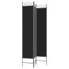 3-Panel Room Divider Black 47.2"x86.6" Fabric