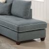 Fabric Reversible Sectional Sofa with Ottoamn in Steel Gray