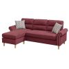 Velvet Reversible Sectional Sofa in Paprika Red