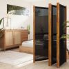 5-Panel Room Divider Black 137.8"x70.9"