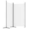 2-Panel Room Divider White 68.9"x70.9" Fabric