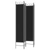 4-Panel Room Divider Black 63"x86.6" Fabric