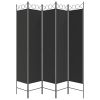 5-Panel Room Divider Black 78.7"x78.7" Fabric