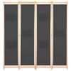 4-Panel Room Divider Gray 62.9"x66.9"x1.6" Fabric